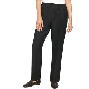 NWT Alfred Dunner Womens Classics Stretch Pull On Pants in Black - Size 14‎